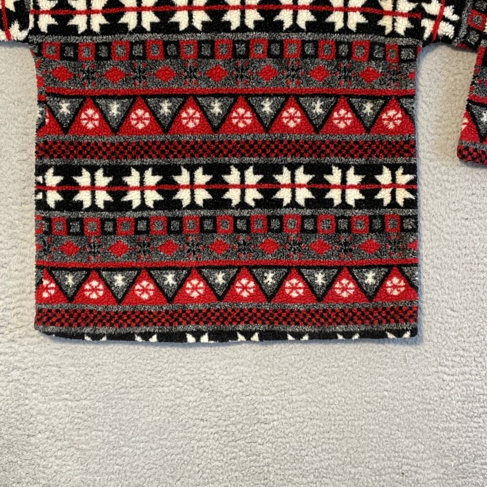 VTG TAPEMEASURE Womens S Red Black White Geometric Fleece Quarter Zip Pullover - Picture 11 of 14